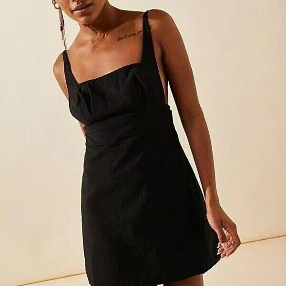 Free People Little Loca Mini Dress Sleeveless Cotton Beach Black XS NEW 262245